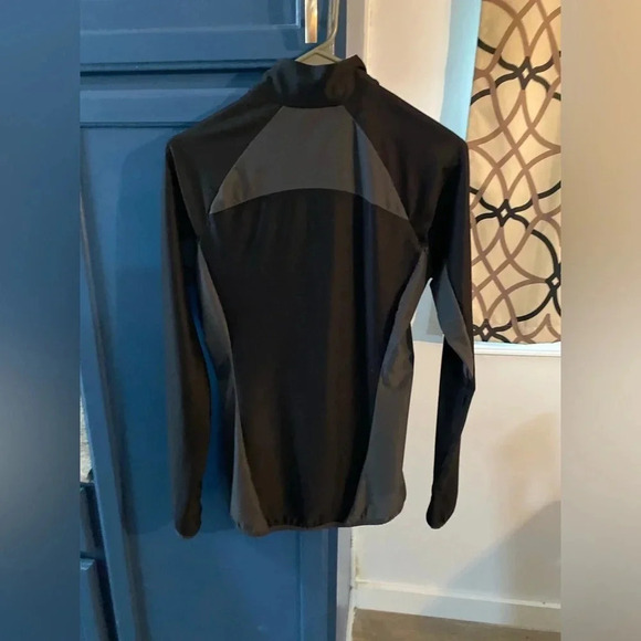 Second Skin Cold Weather Base Layer 1/4 Zip Pullover Top Black Grey Size Small - Picture 6 of 6